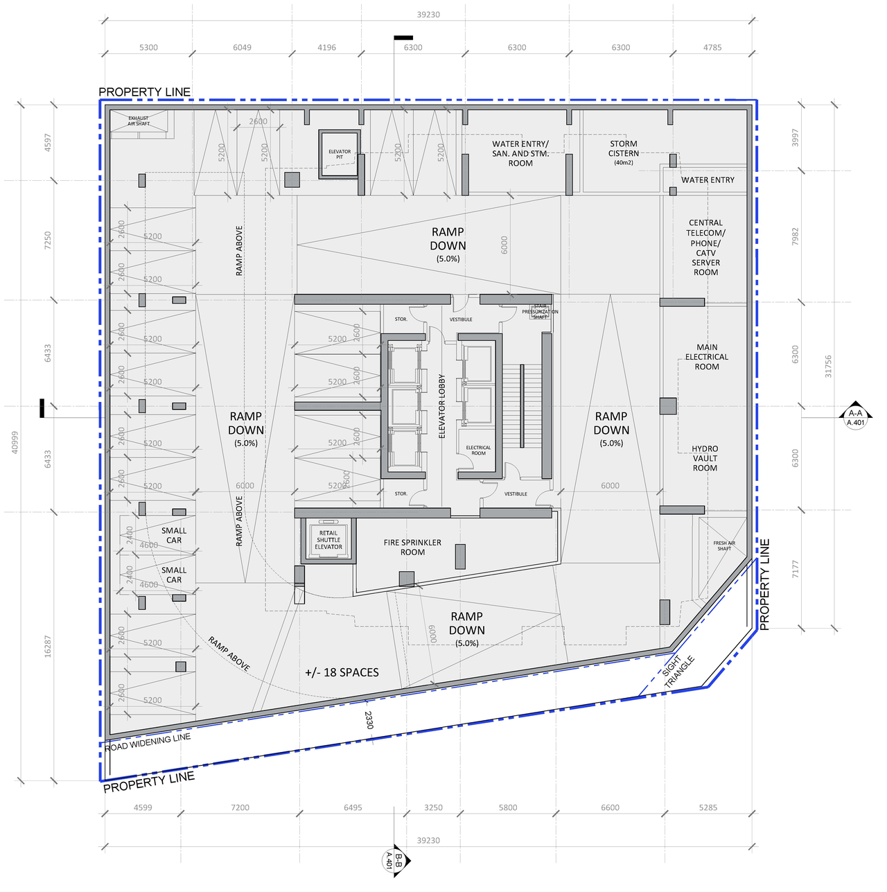 Floor plan for project from page 8 of the file '2023-05-05 - Statistics, Floor, Sections, Elevations, Views Plans - D07-12-21-0067'