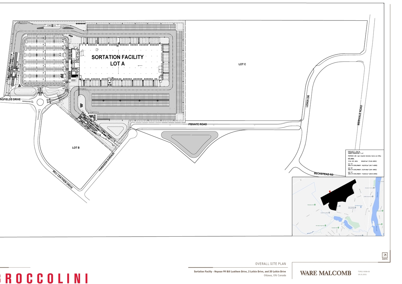 Construction site plan for project from page 4 of the file '2021-06-03 - Design Brief - D07-12-21-0079'