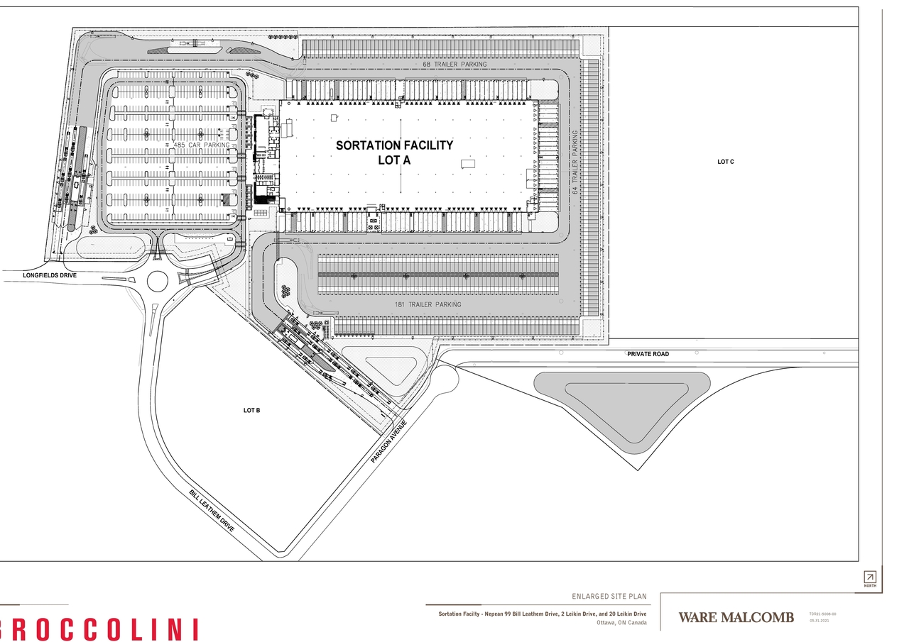Construction site plan for project from page 5 of the file '2021-06-03 - Design Brief - D07-12-21-0079'