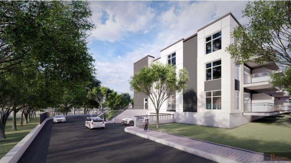 Rendering of building from page 12 of the file '2021-06-07 - Design Brief - D07-12-21-0081'