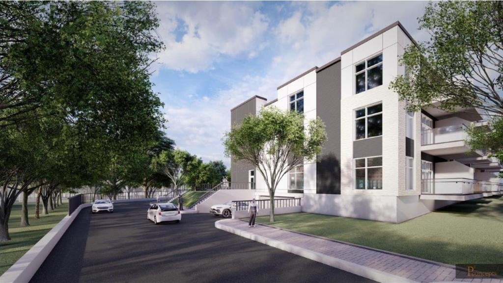 Rendering of building from page 12 of the file '2021-06-07 - Design Brief - D07-12-21-0081'