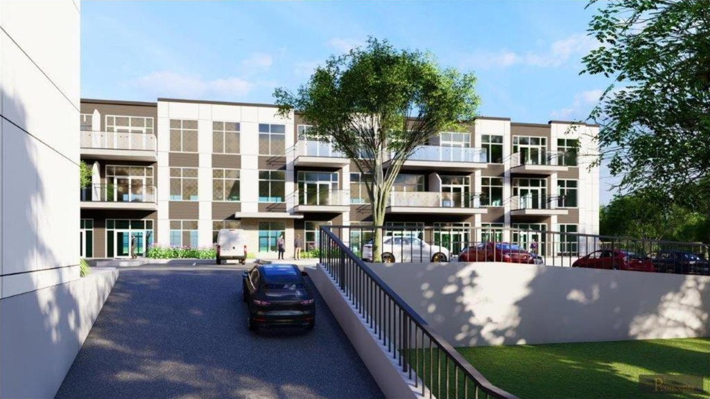 Rendering of building from page 13 of the file '2021-06-07 - Design Brief - D07-12-21-0081'