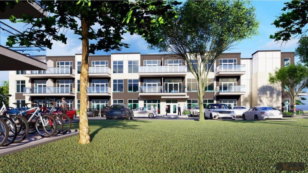 Rendering of building from page 14 of the file '2021-06-07 - Design Brief - D07-12-21-0081'