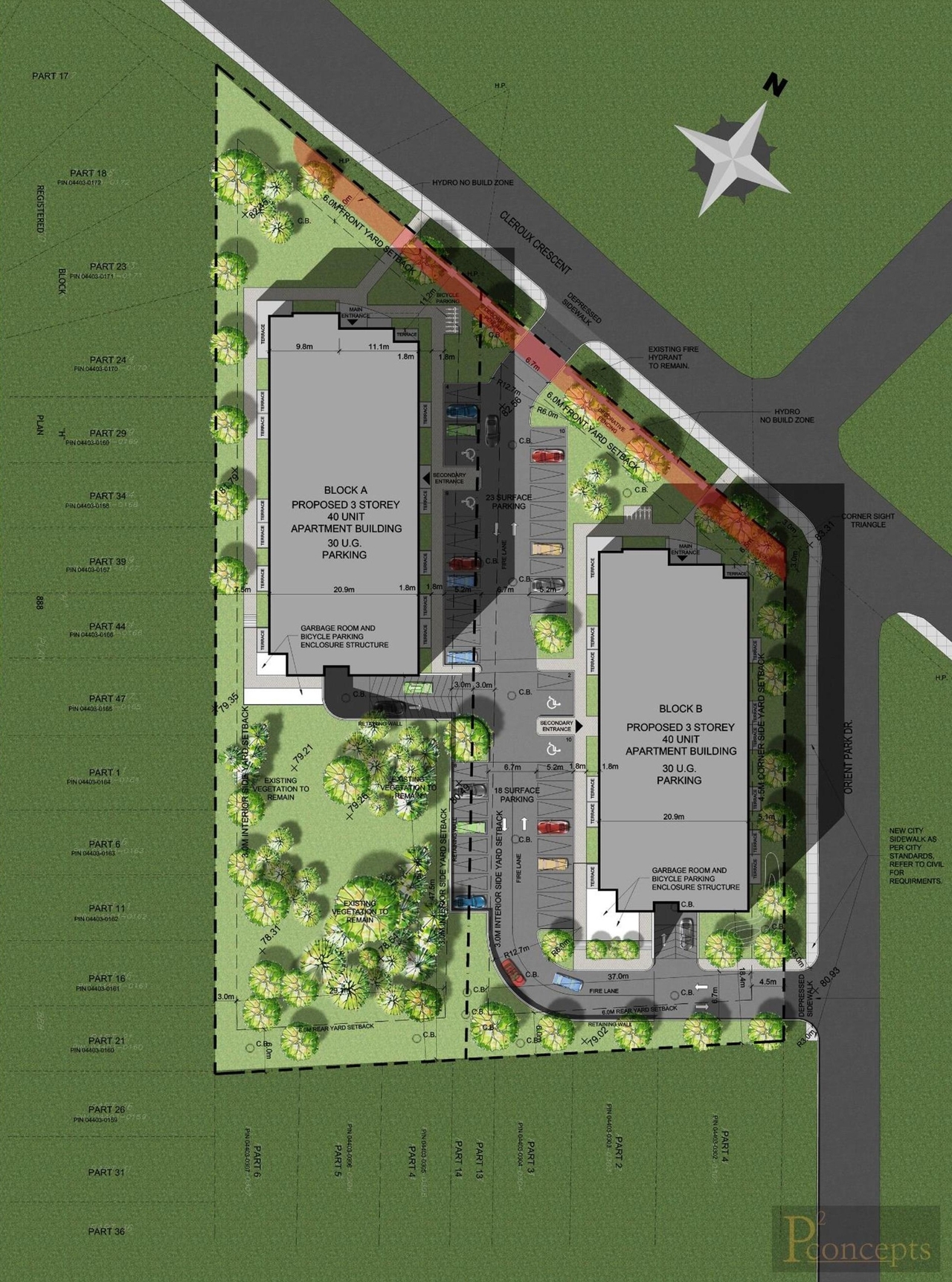 Construction site plan for project from page 17 of the file '2021-06-07 - Design Brief - D07-12-21-0081'