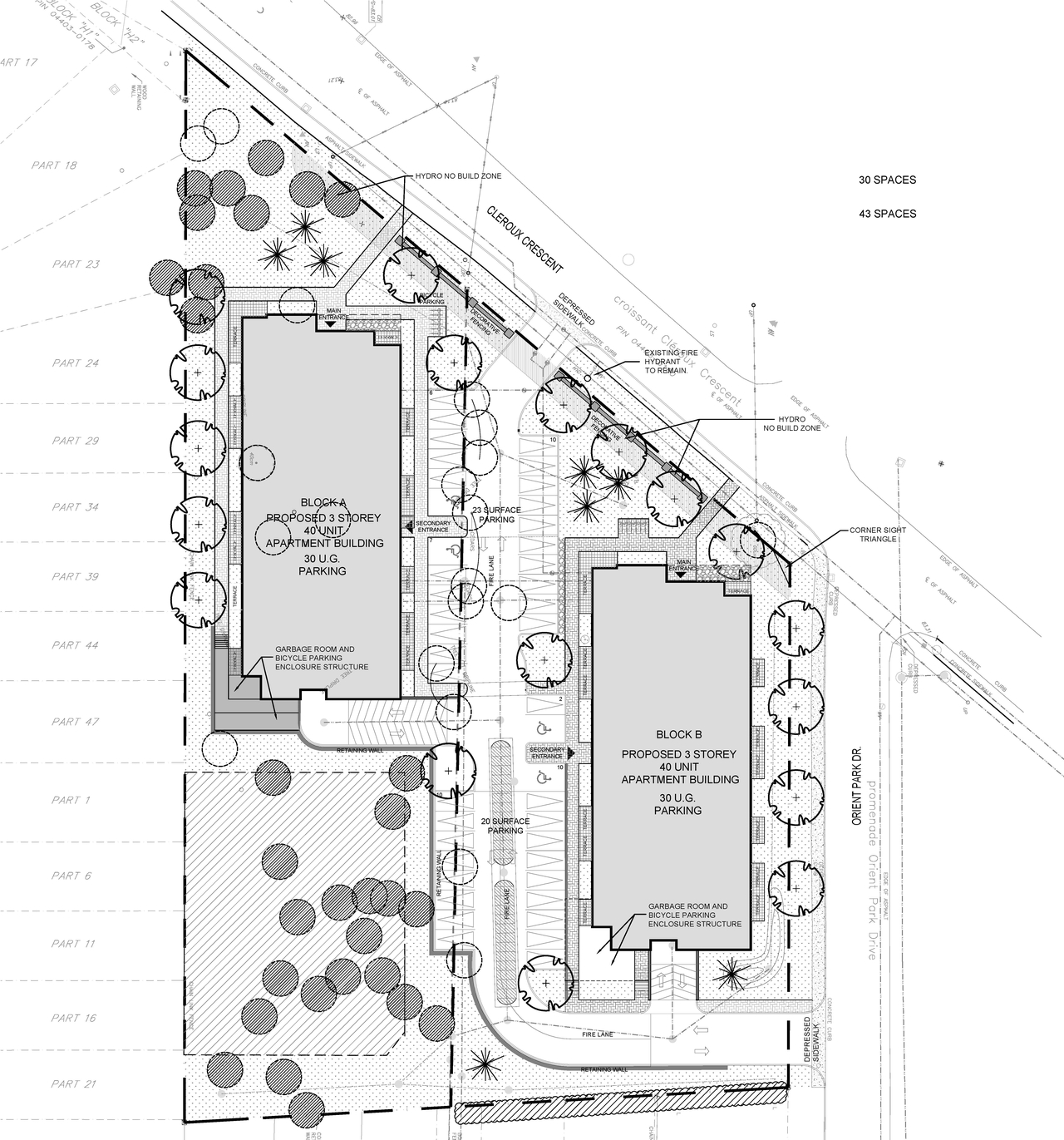 Construction site plan for project from page 24 of the file '2021-06-07 - Design Brief - D07-12-21-0081'