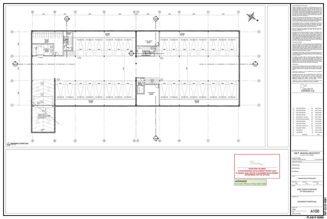 Floor plan for project from page 1 of the file '2024-03 -06 - Approved Basement Floor Plans - D07-12-21-0081'