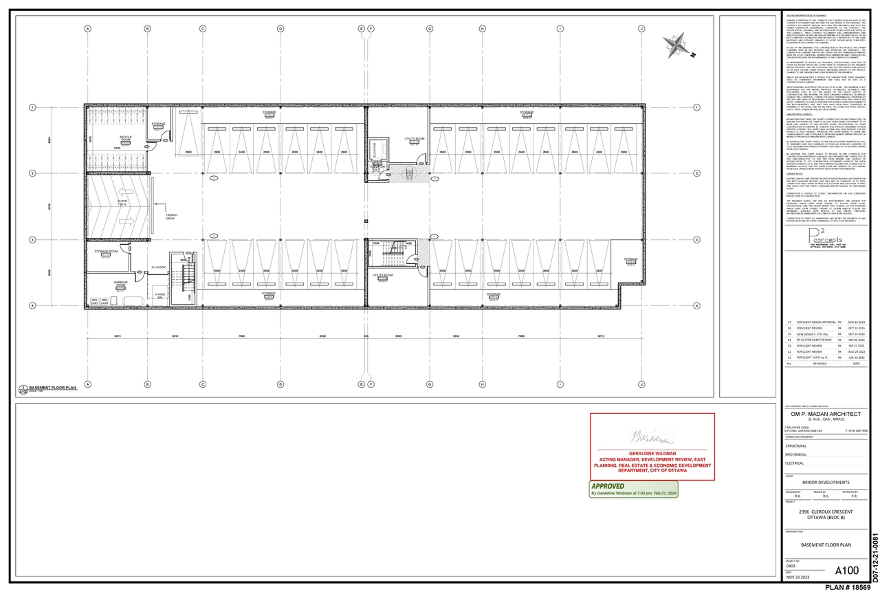 Floor plan for project from page 2 of the file '2024-03 -06 - Approved Basement Floor Plans - D07-12-21-0081'