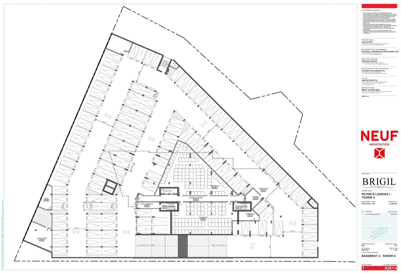 Construction site plan for project from page 1 of the file '2021-06-17 - Floor Plan - BASEMENT 2 - TOWER 4 - D07-12-21-0085'