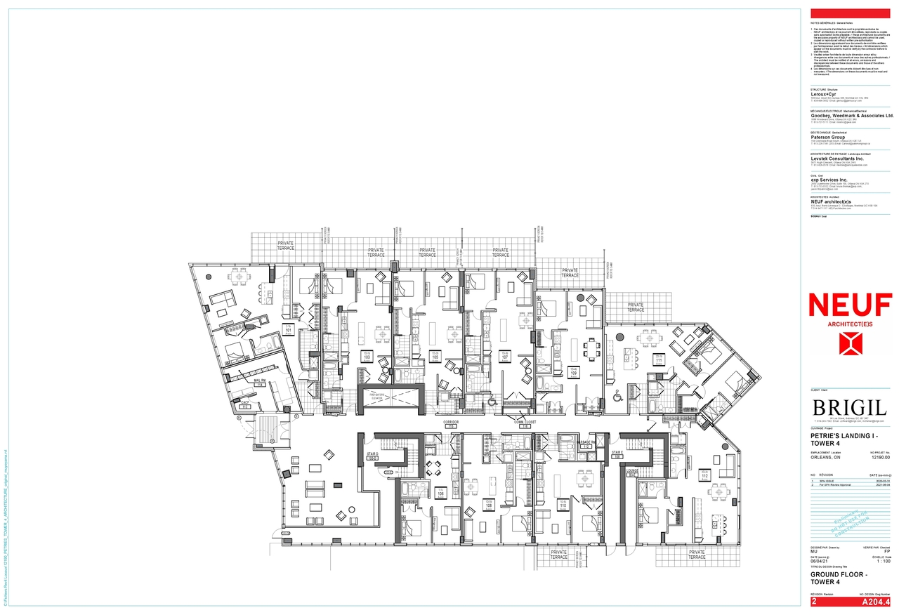 Construction site plan for project from page 1 of the file '2021-06-17 - Floor Plan GROUND FLOOR - TOWER 4 - D07-12-21-0085'