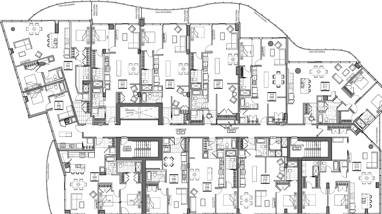 Floor plan for project from page 1 of the file '2021-06-17 - Floor Plan - TYPICAL FLOOR - TOWER 4 - D07-12-21-0085'
