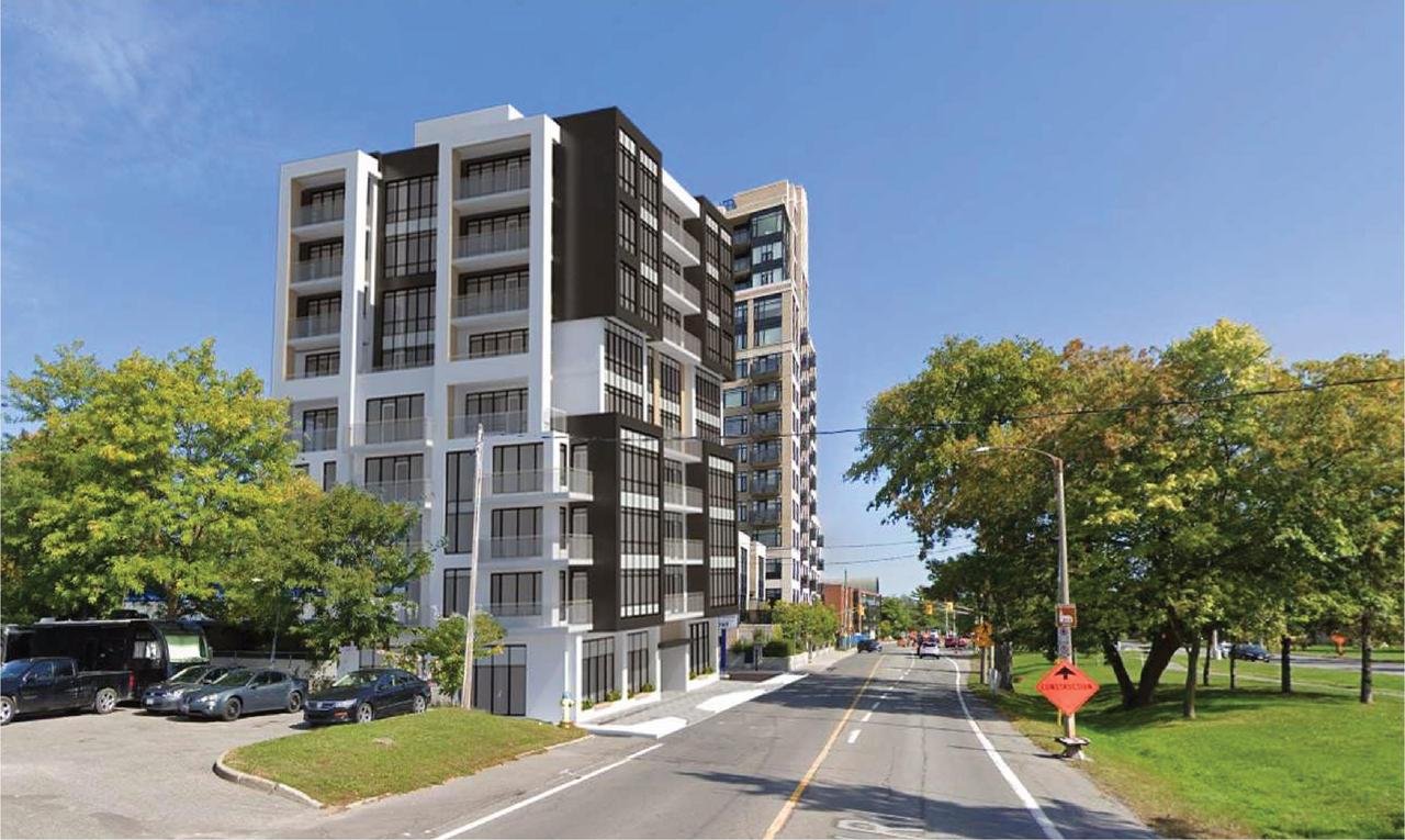 Rendering of building from page 18 of the file '2021-06-21 - Design Brief - D07-12-21-0088'