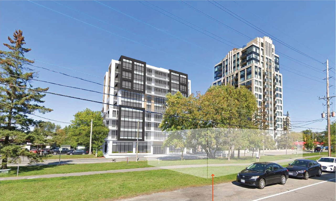 Rendering of building from page 21 of the file '2021-06-21 - Design Brief - D07-12-21-0088'