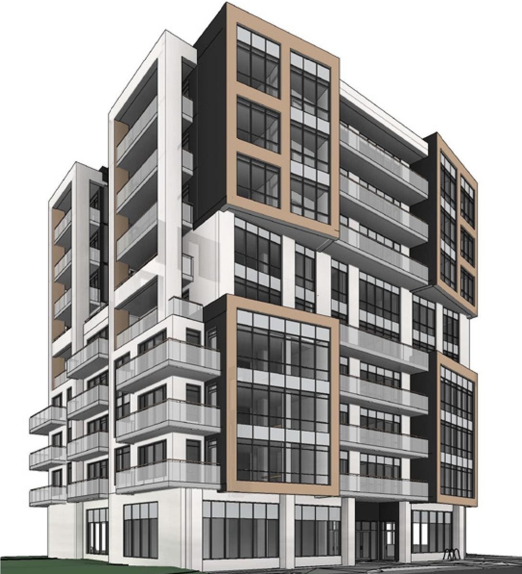 Rendering of building from page 24 of the file '2021-06-21 - Design Brief - D07-12-21-0088'