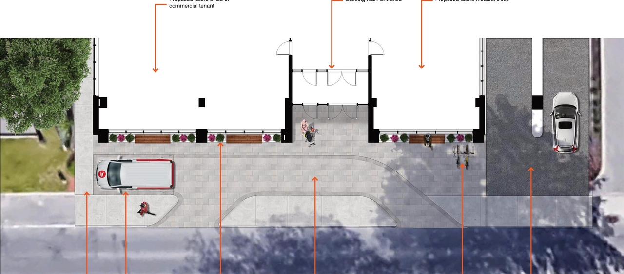 Construction site plan for project from page 26 of the file '2021-06-21 - Design Brief - D07-12-21-0088'