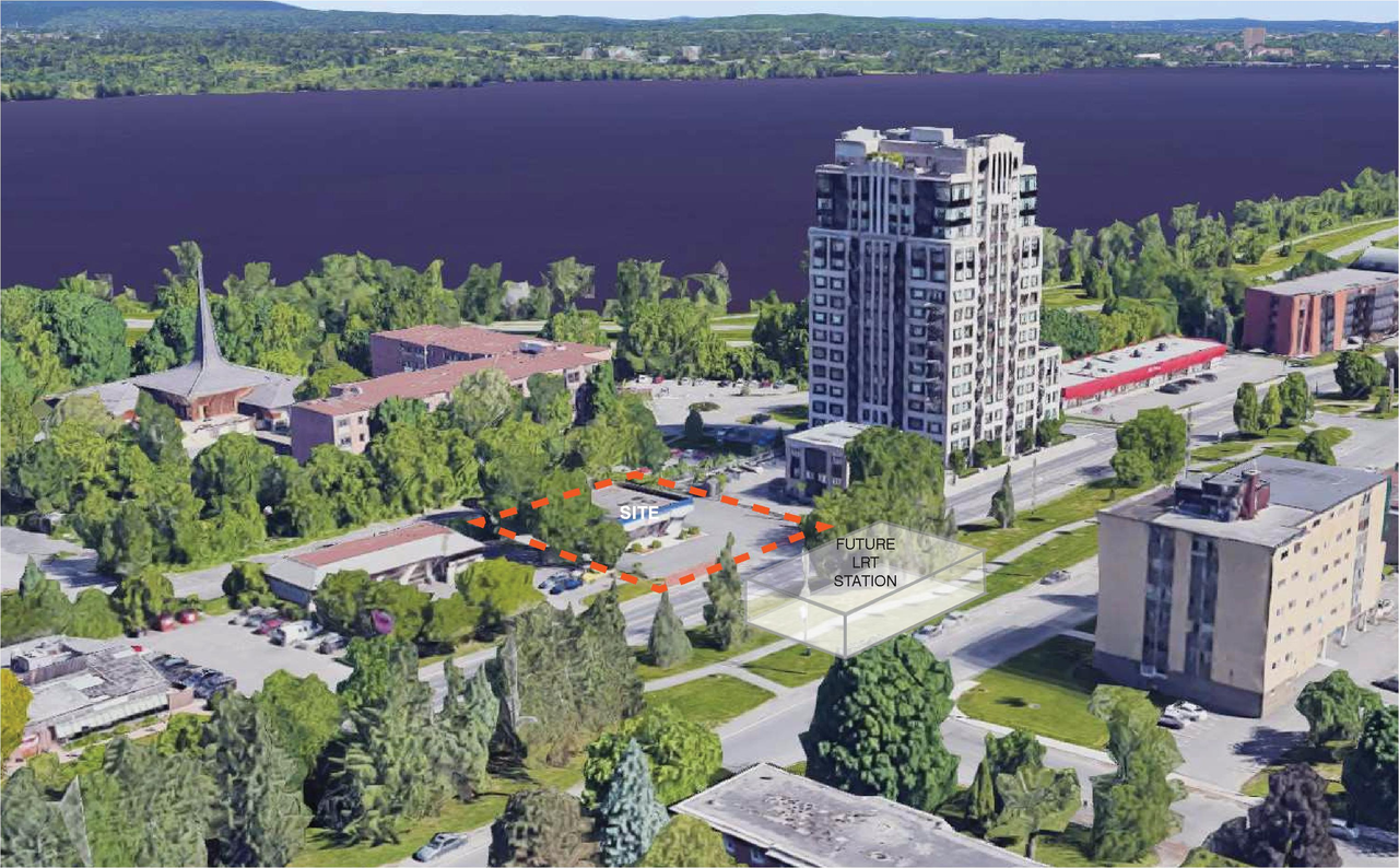 Rendering of building from page 9 of the file '2021-06-21 - Design Brief - D07-12-21-0088'