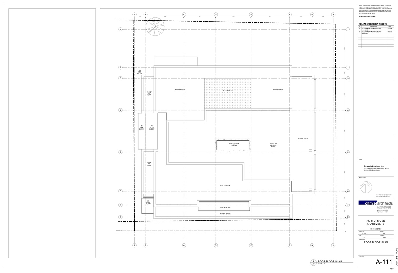 Floor plan for project from page 1 of the file '2022-06-03 - Roof Floor Plan - D07-12-21-0088'