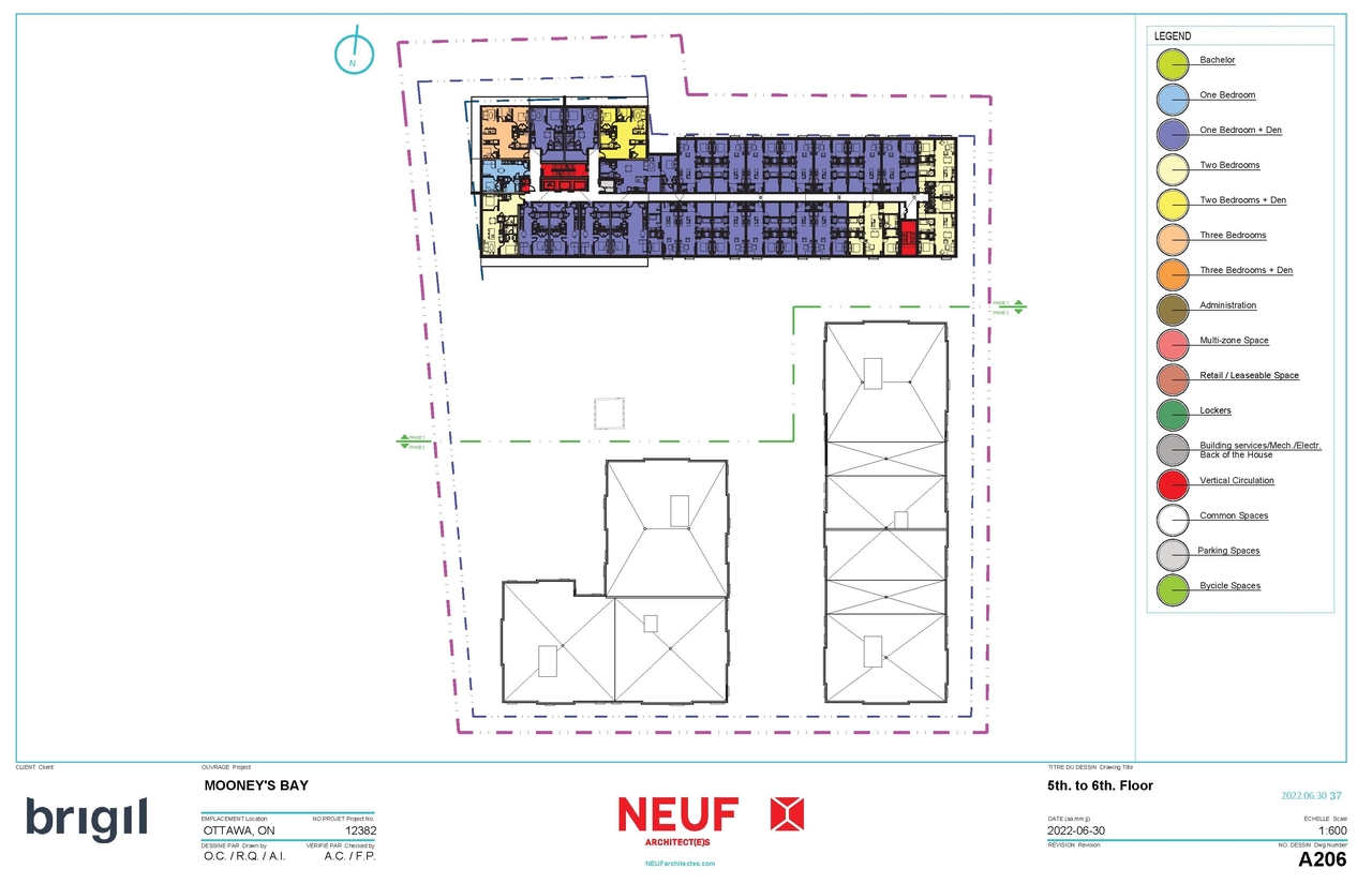 Construction site plan for project from page 37 of the file '2022-08-05 - Design Brief - D07-12-21-0089'