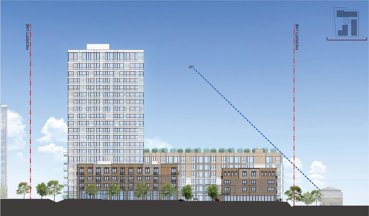 Rendering of building from page 52 of the file '2022-08-05 - Design Brief - D07-12-21-0089'