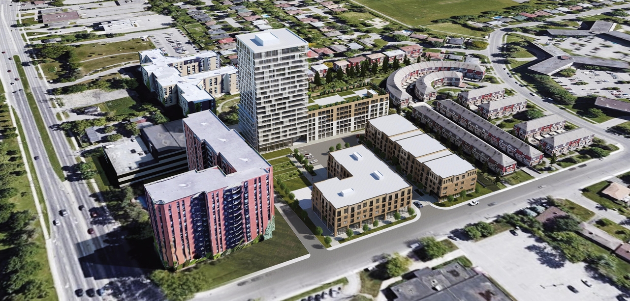 Rendering of building from page 59 of the file '2022-08-05 - Design Brief - D07-12-21-0089'