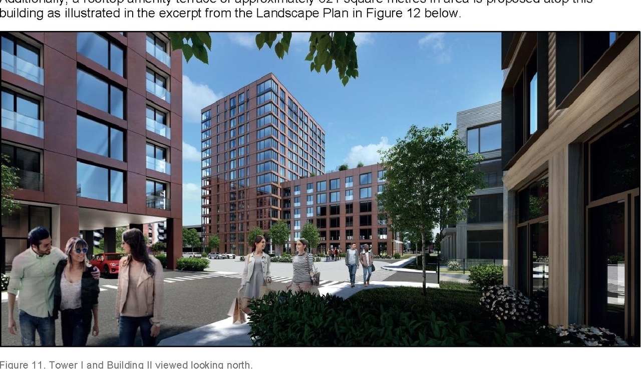Rendering of building from page 13 of the file '2021-06-22 - Planning Rationale and Design Brief - D07-12-21-0089'
