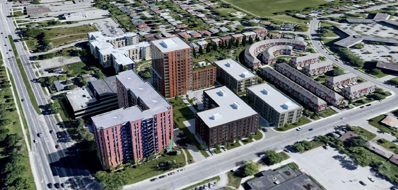 Rendering of building from page 38 of the file '2021-06-22 - Planning Rationale and Design Brief - D07-12-21-0089'