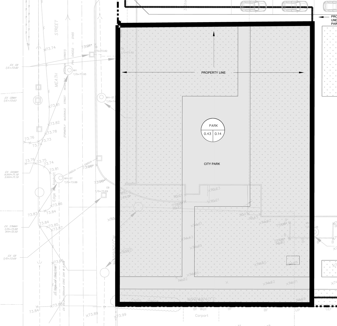 Construction site plan for project from page 12 of the file '2021-10-22 - MEMO Site Servicing Design Brief - D07-12-21-0092'