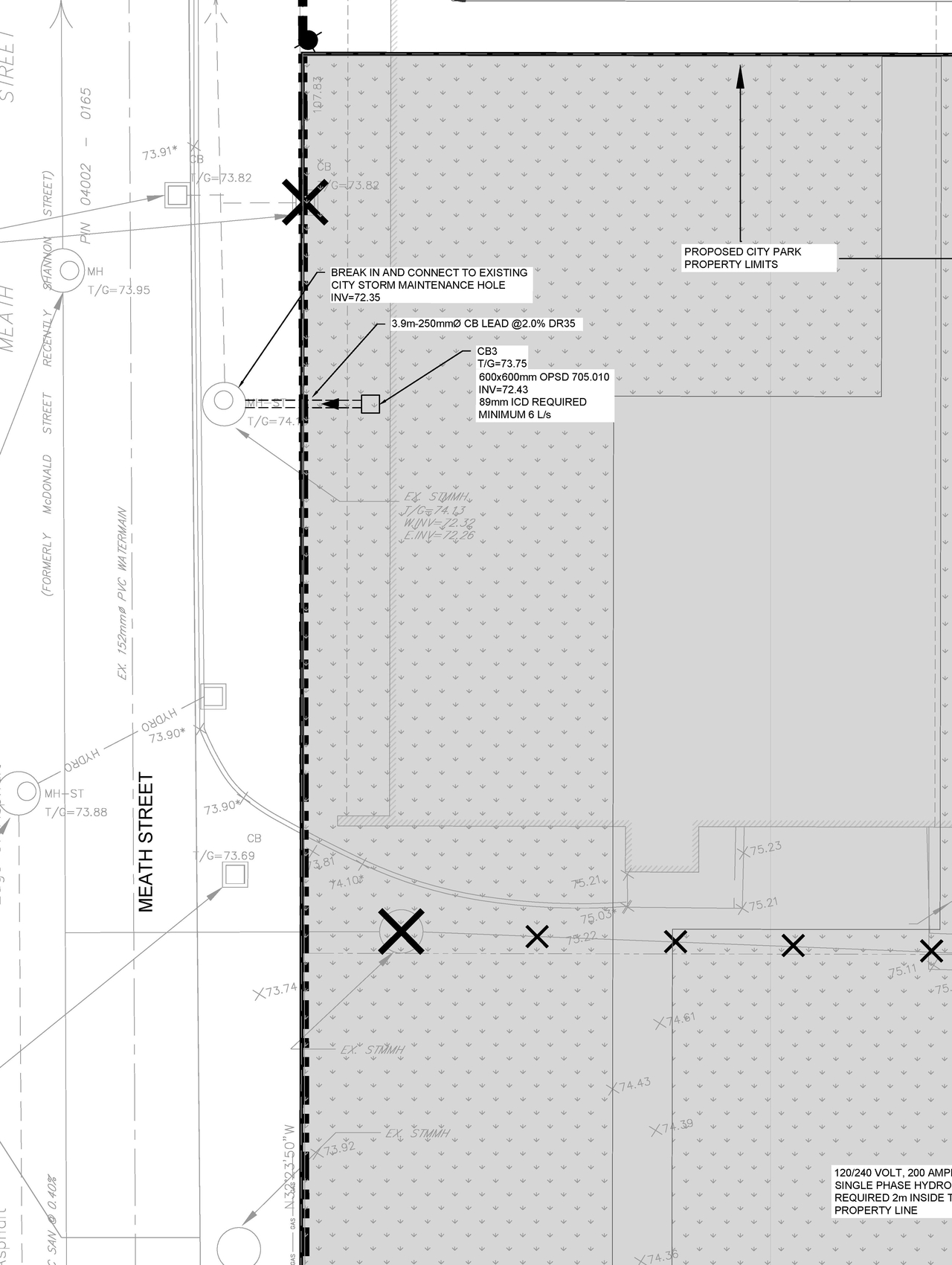 Construction site plan for project from page 9 of the file '2021-10-22 - MEMO Site Servicing Design Brief - D07-12-21-0092'
