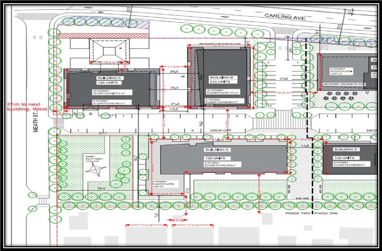 Construction site plan for project from page 29 of the file '2021-12-20 - REVISION 3 Site Servicing Design Brief - D07-12-21-0092'