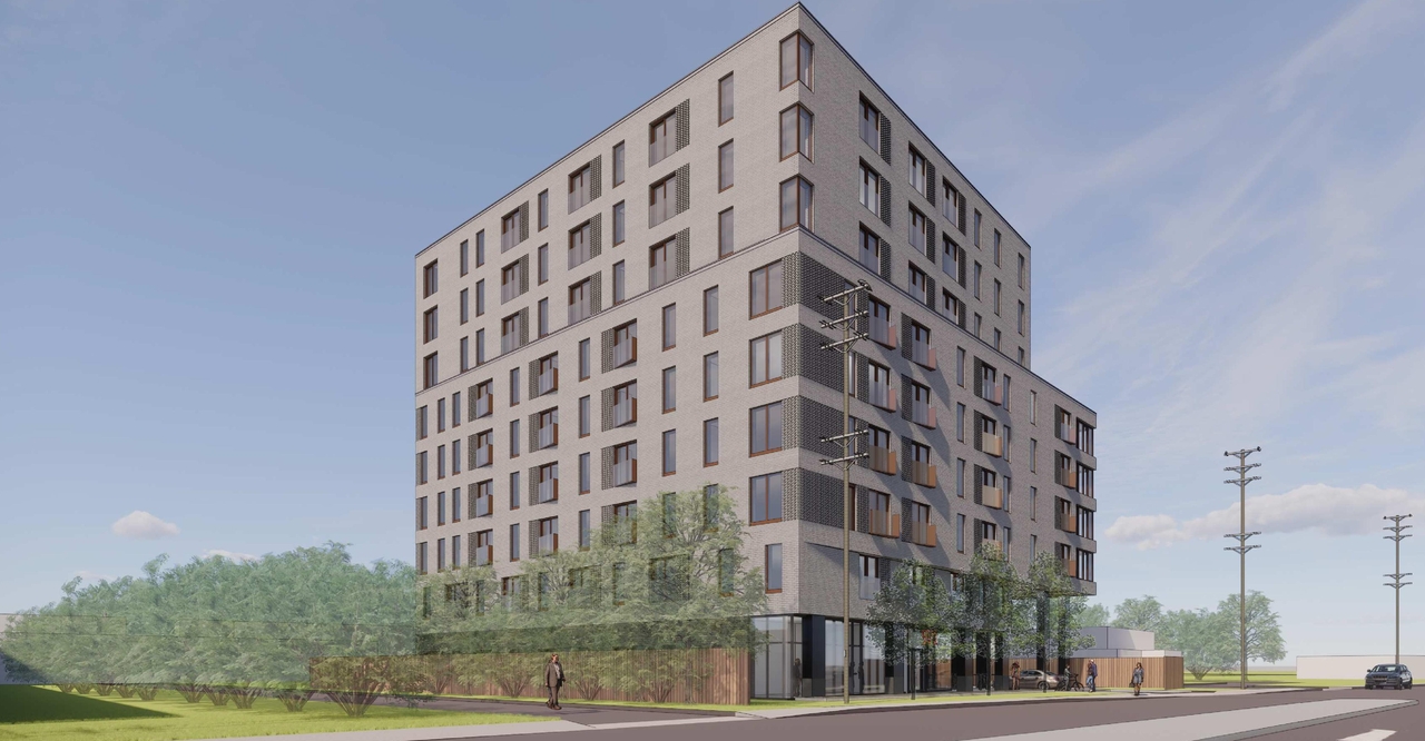 Rendering of building from page 11 of the file '2021-06-29 - Urban Design Package - D07-12-21-0094'