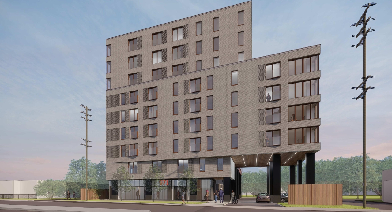 Rendering of building from page 12 of the file '2021-06-29 - Urban Design Package - D07-12-21-0094'