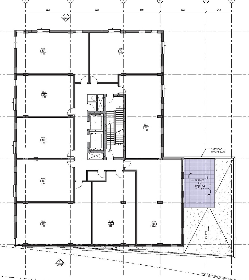 Floor plan for project from page 15 of the file '2021-06-29 - Urban Design Package - D07-12-21-0094'