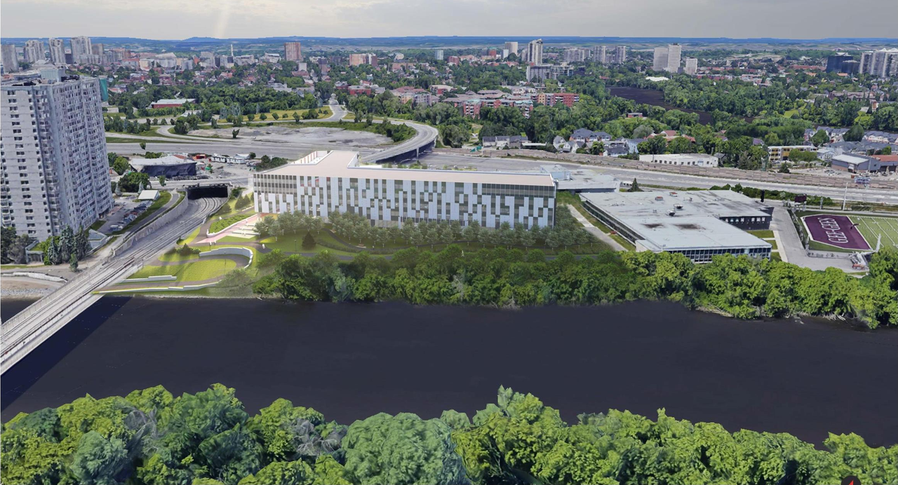 Rendering of building from page 16 of the file '2021-06-29 - Design Brief - D07-12-21-0095'