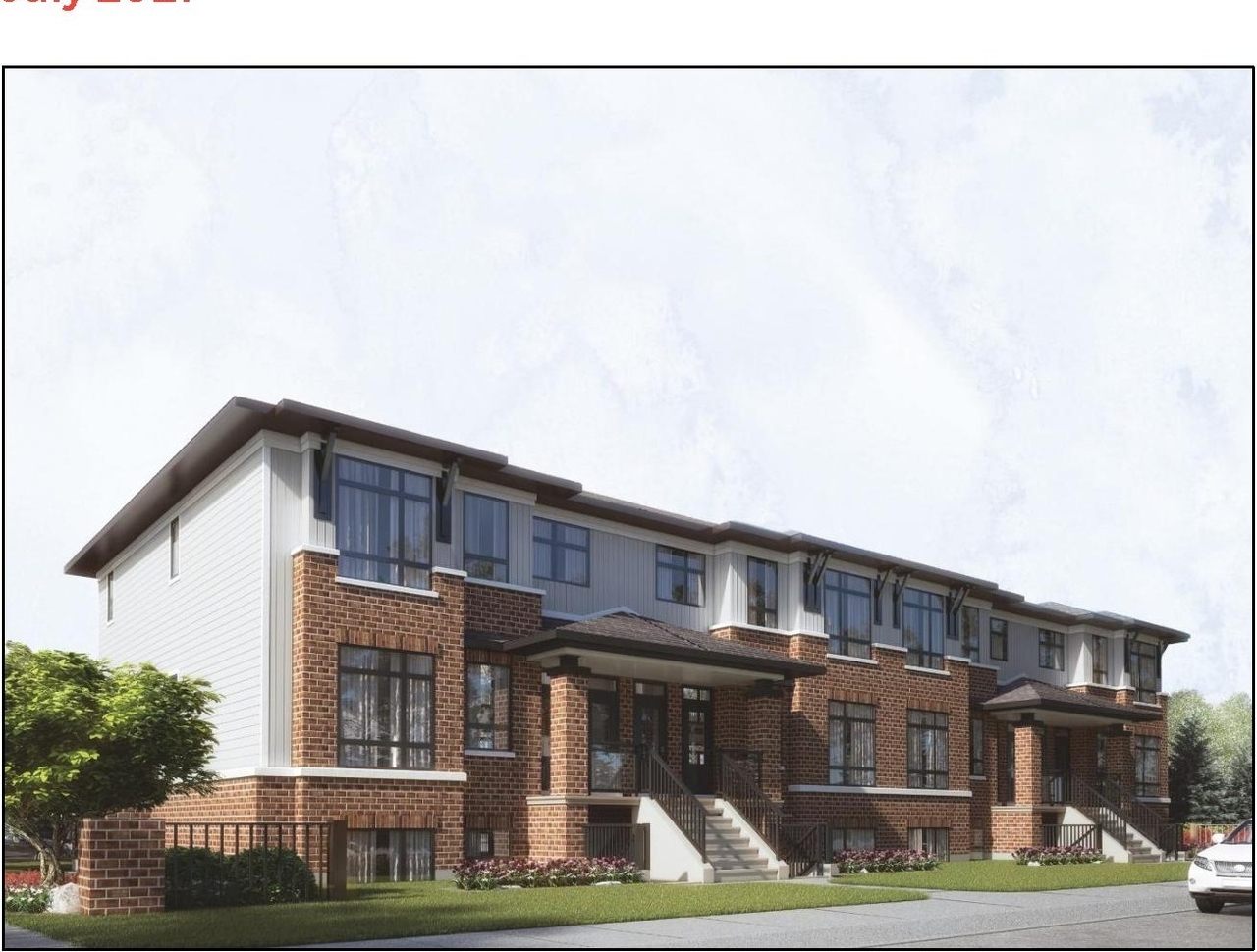 Rendering of building from page 1 of the file '2021-07-14 - Planning Rationale and Design Brief - D07-12-21-0107'