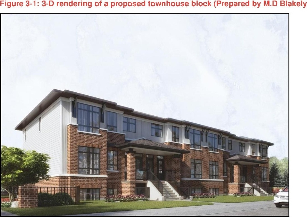 Rendering of building from page 13 of the file '2021-07-14 - Planning Rationale and Design Brief - D07-12-21-0107'