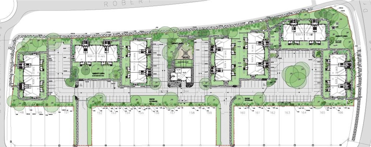 Construction site plan for project from page 15 of the file '2021-07-14 - Planning Rationale and Design Brief - D07-12-21-0107'