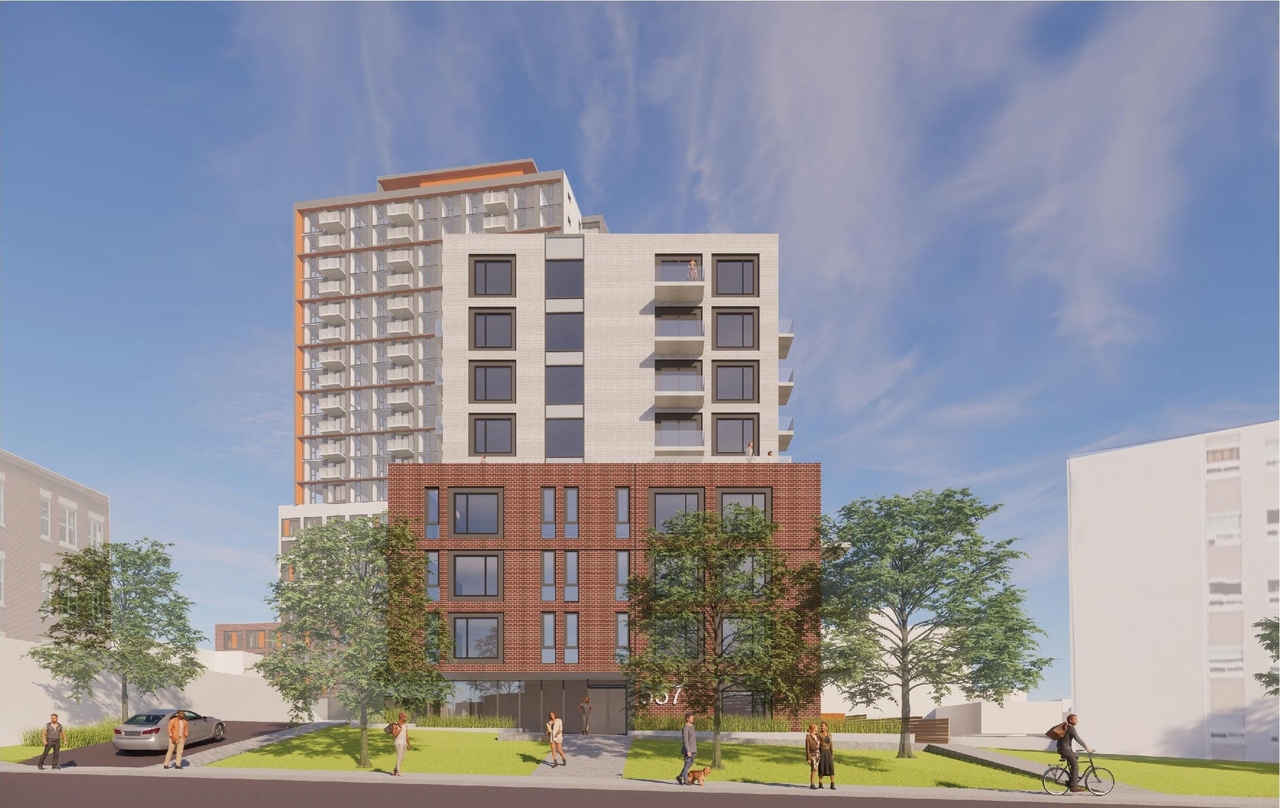 Rendering of building from page 12 of the file '2022-12-30 - Perspectives - D07-12-21-0108'