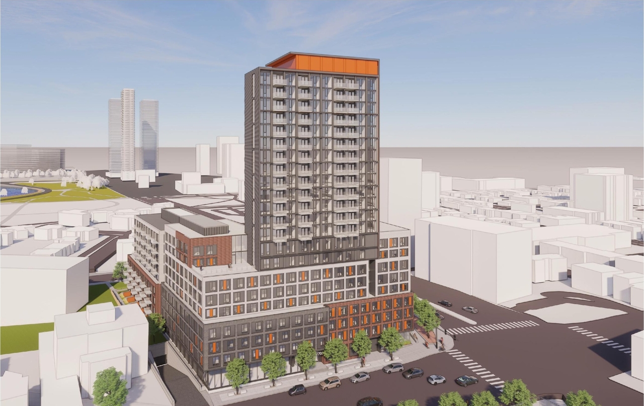 Rendering of building from page 4 of the file '2022-12-30 - Perspectives - D07-12-21-0108'