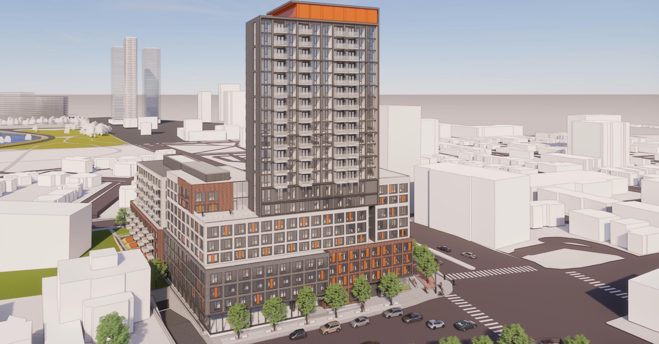 Rendering of building from page 5 of the file '2022-12-30 - Perspectives - D07-12-21-0108'