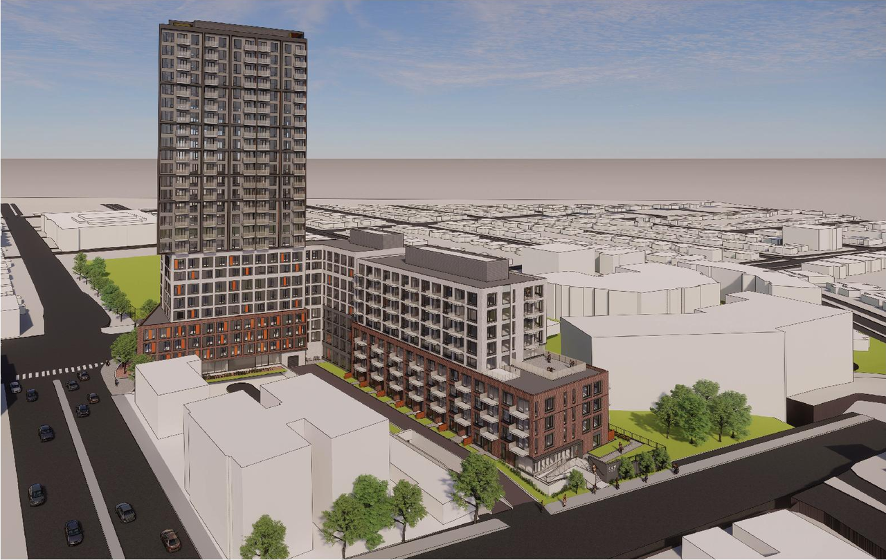 Rendering of building from page 6 of the file '2022-12-30 - Perspectives - D07-12-21-0108'