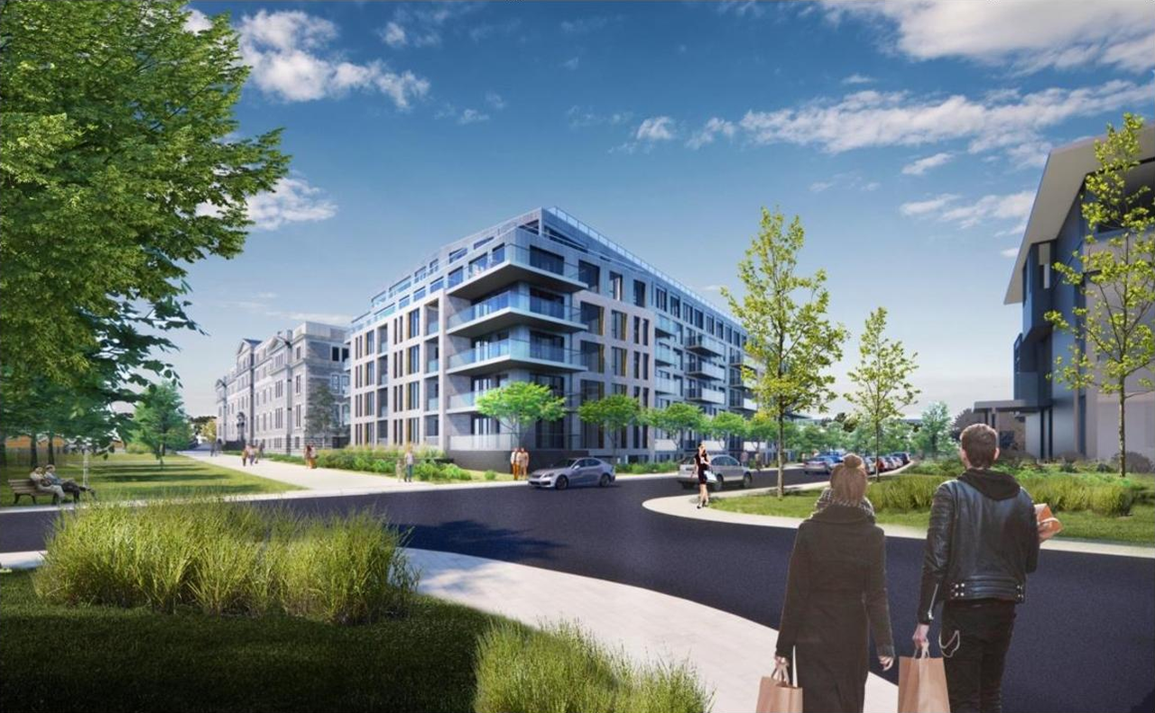 Rendering of building from page 34 of the file '2021-07-26 - Planning Rationale and Design Brief - D07-12-21-0111'