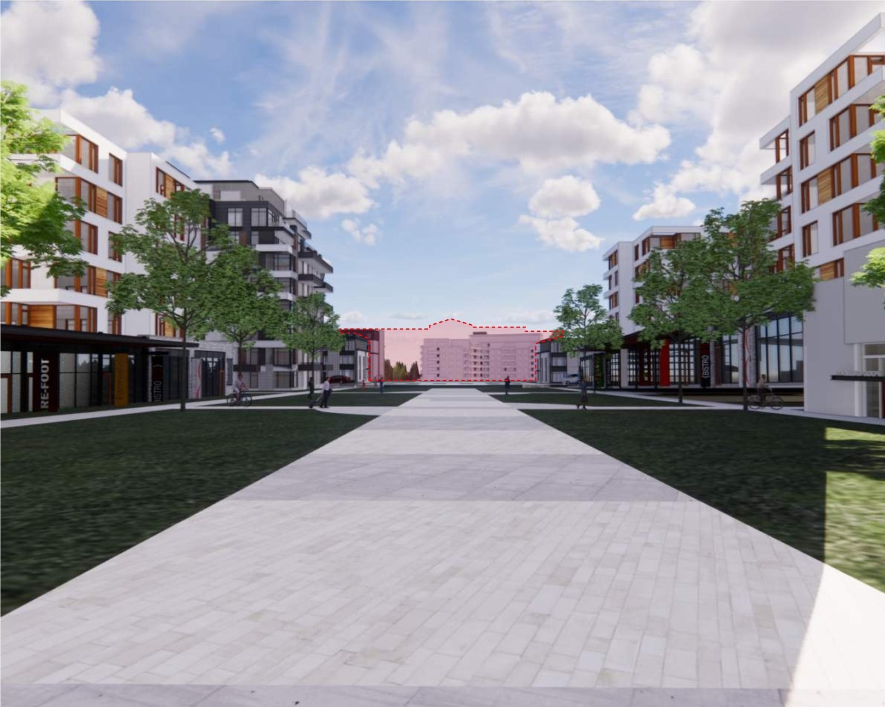 Rendering of building from page 1 of the file '2021-07-26 - Main Street View - D07-12-21-0111'