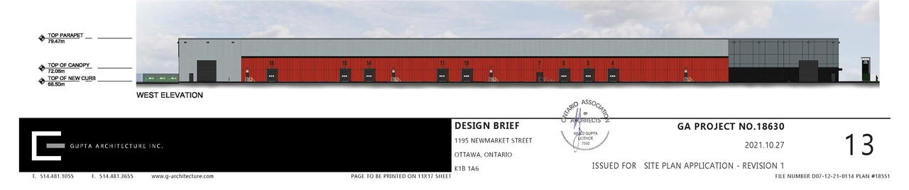 Construction site plan for project from page 13 of the file '2021-11-15 Design Brief D07-12-21-0114'