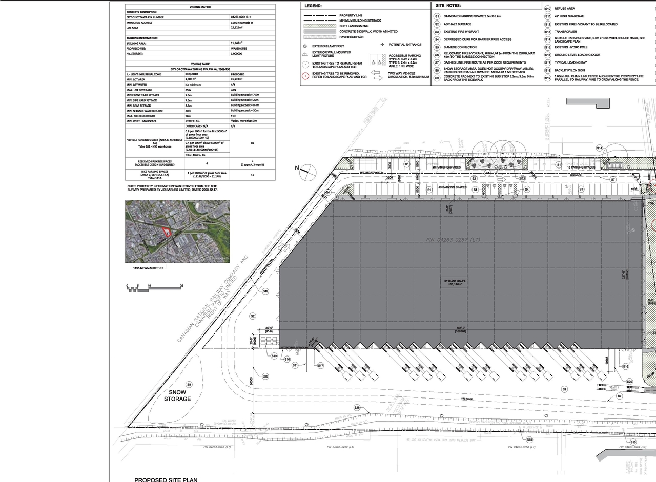 Construction site plan for project from page 4 of the file '2021-11-15 Design Brief D07-12-21-0114'