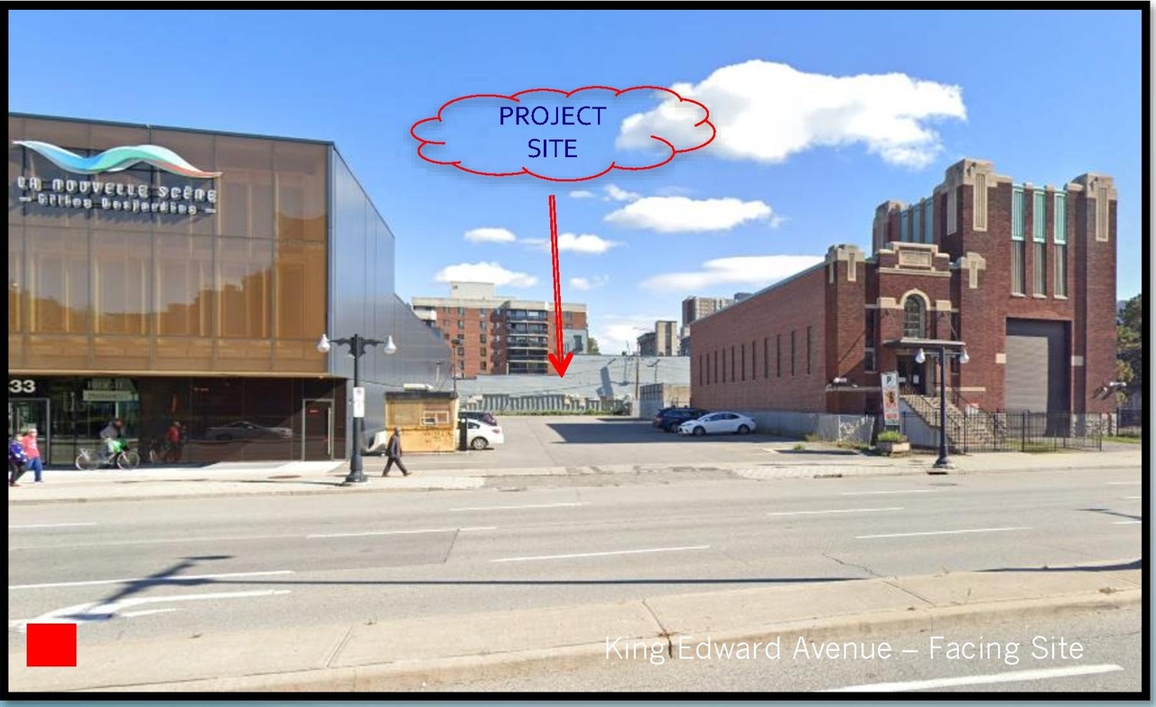 Rendering of building from page 10 of the file '2021-07-29 - Design Brief - D07-12-21-0115'