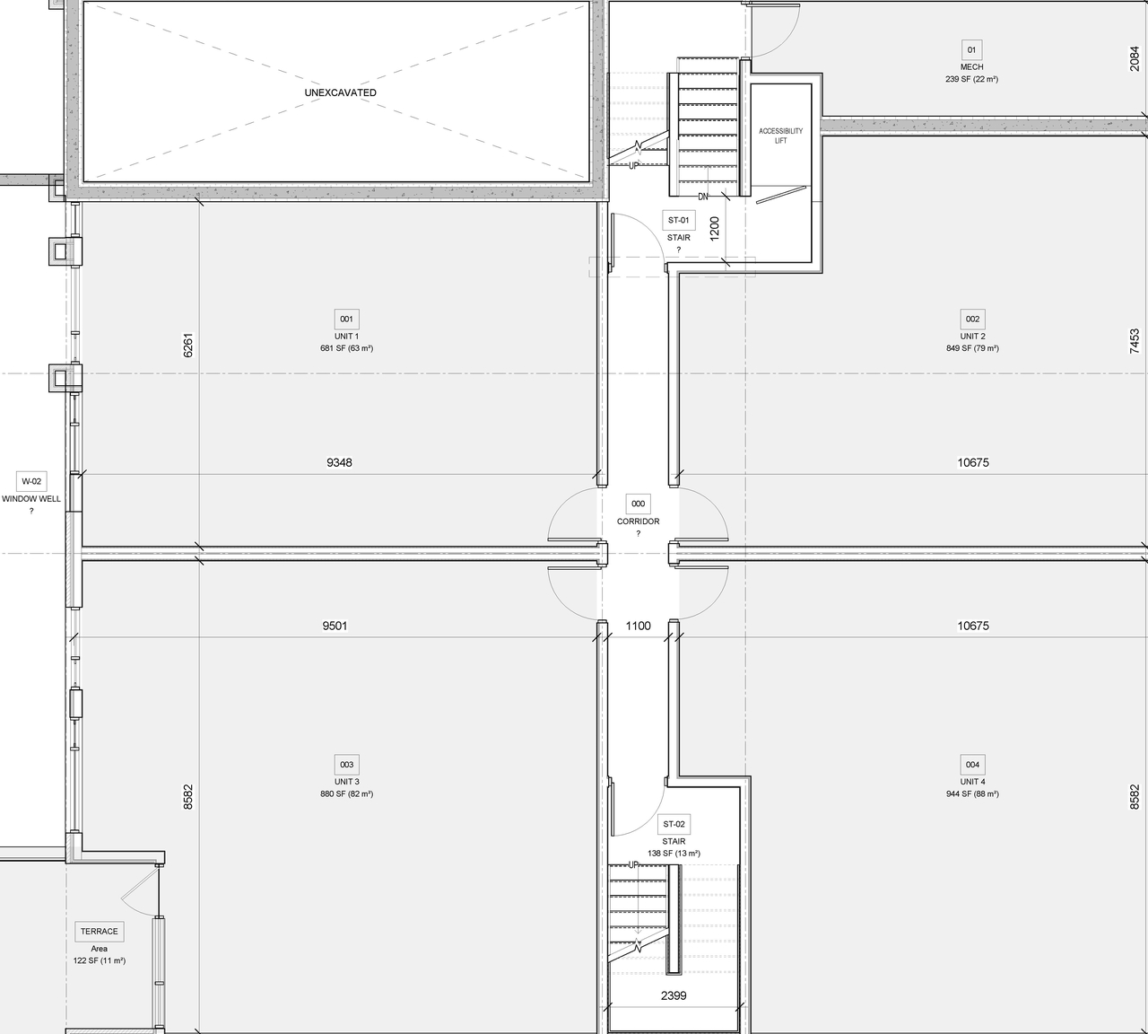 Construction site plan for project from page 1 of the file '2021-08-19 - Floor Plans - D07-12-21-0126'