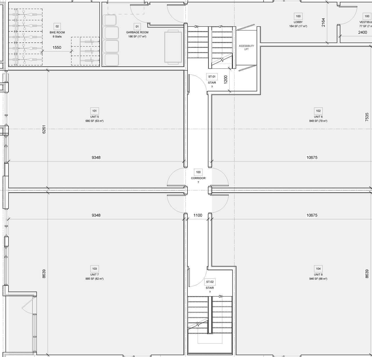 Construction site plan for project from page 2 of the file '2021-08-19 - Floor Plans - D07-12-21-0126'