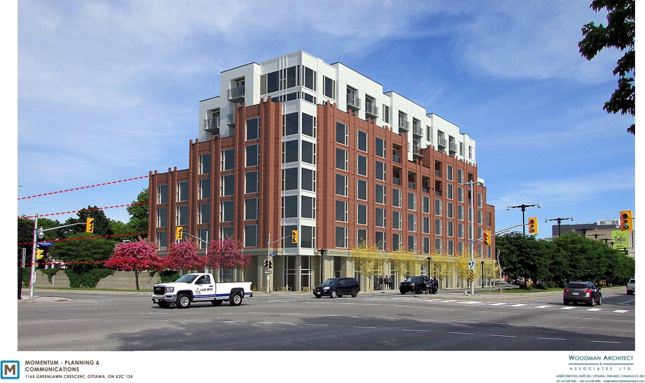 Rendering of building from page 27 of the file '2021-08-23 - Design Brief - D07-12-21-0128'