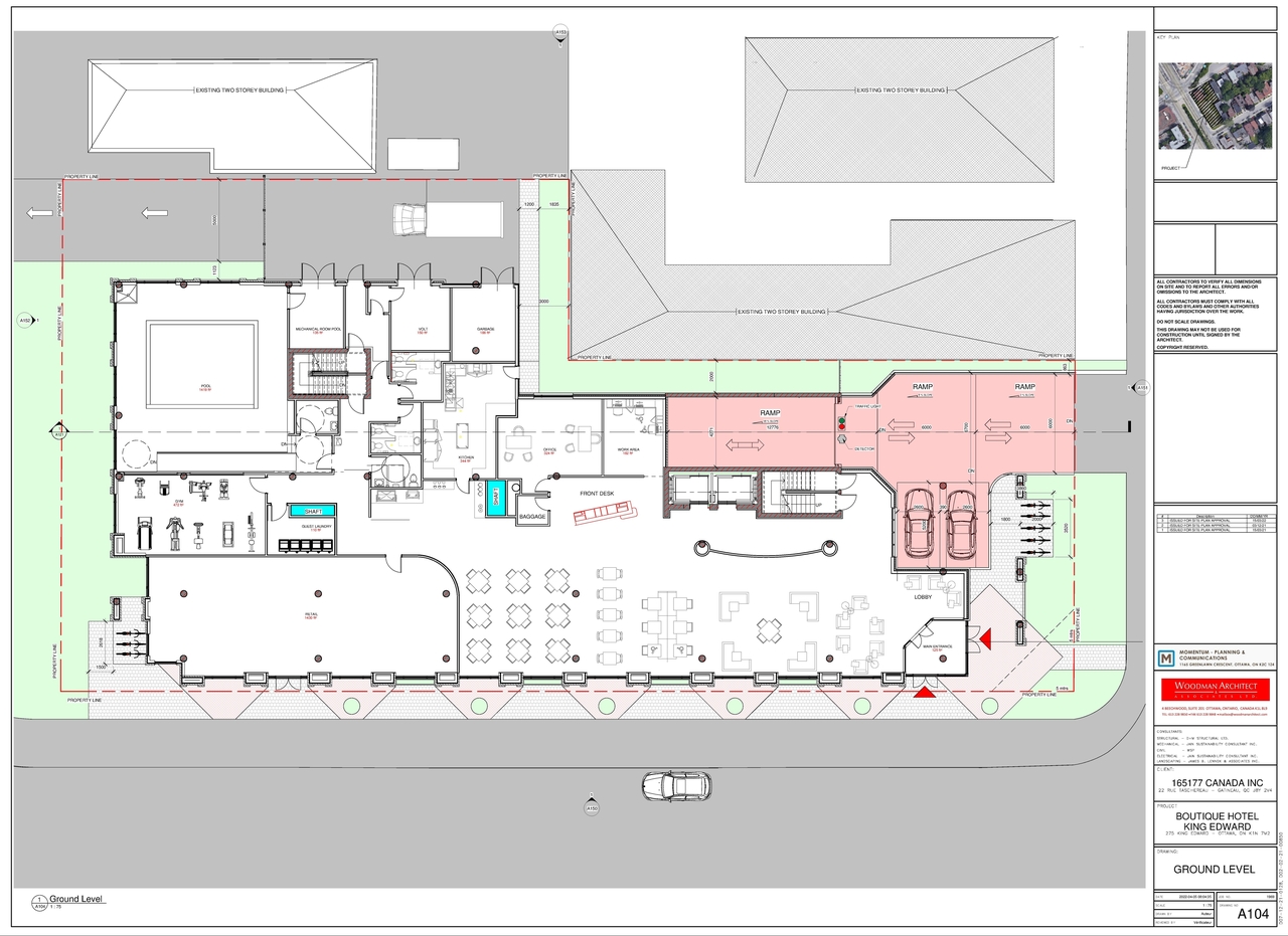 Construction site plan for project from page 3 of the file '2022-04-06 - Garage Floor Plans - D07-12-21-0128'