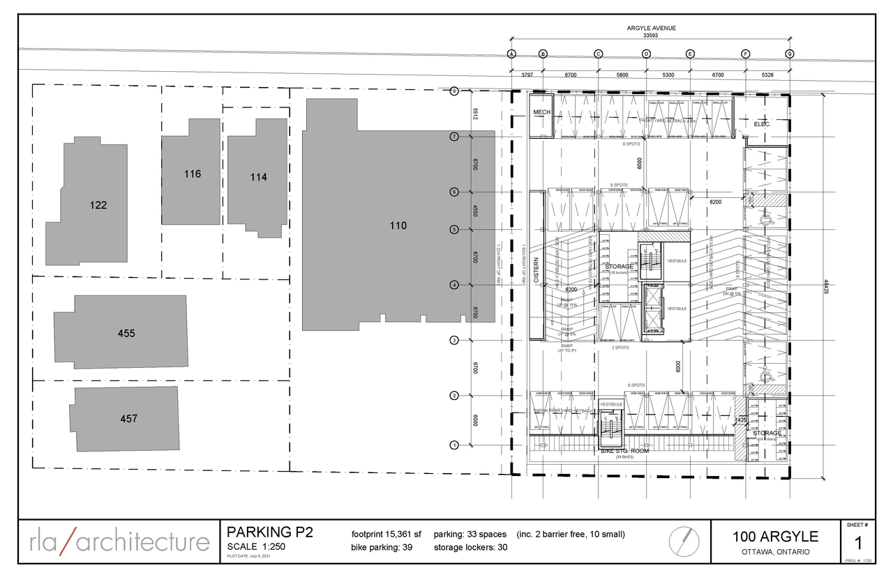 Construction site plan for project from page 1 of the file '2021-08-24 - Floor Plans - D07-12-21-0130'