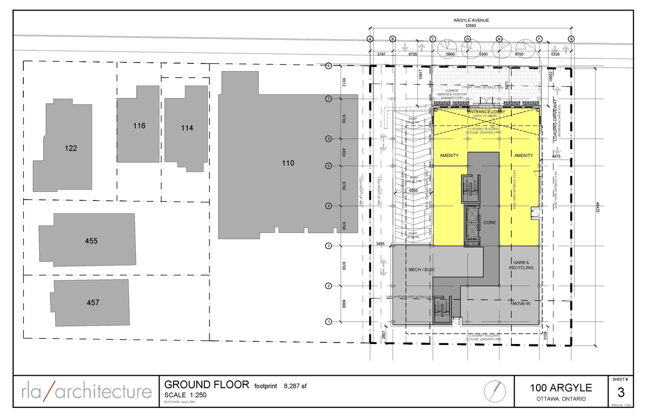 Construction site plan for project from page 3 of the file '2021-08-24 - Floor Plans - D07-12-21-0130'